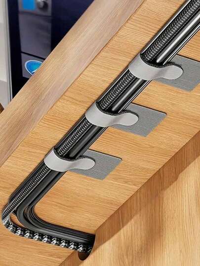 Nylon Cable Clips, Self-Adhesive Cable Clips, Under Desk Cable Management, Multi-Purpose Cable Ties For Home & Office Use, Cable Organizer, Hook And Loop Cable Ties, Cable Organizer For Computer Desk, Random Color