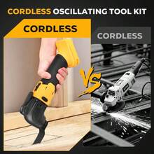 Cordless Oscillating Multitool, Cordless Multi Tools With 6 Variable Speed, 4°Oscillation Angle, 23PCS Oscillating Tool For Scraping Cutting Sanding [Tool Only] - Yellow - View 4