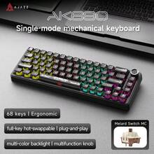 Bàn phím cơ AJAZZ AK690, phím có thể thay thế nóng hoàn toàn, núm xoay kim loại đa chức năng, phím bấm bán trong suốt, tùy chọn 3 trục. - AK690 - Xem 15