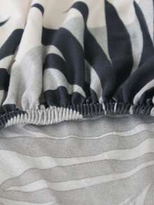 High-End Coffee Colored Leather Printed Chair Cover, Elastic Chair Cover, Modern Style Polyester Fiber Chair Cover, Hotel And Household Use - Dark Grey - View 10