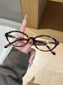 1 副女士时尚椭圆形眼镜 - 复古设计，铆钉装饰，完美契合学术风格和清晰视野！ - 彩色 - 查看 21