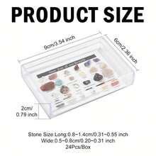 24pcs Mineral Rock Crystals Gift Box Gemstone Healing Energy Stones Irregular Shape Natural Specimen Collection Christmas Gift - Gravel Box - View 5