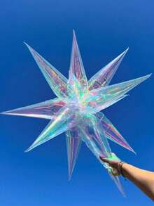 8pcs/Set Colorful Water Drop Explosion Star Balloons, 40 Inch Transparent Foil Explosion Star Balloons, Suitable For Birthday, Wedding, Bachelor, Disco Party Decoration, Party Balloons Decoration, Birthday, Wedding Decoration, Concert Decoration, Mermaid Party Decoration, Valentine's Day Theme Decoration - Clear - View 6