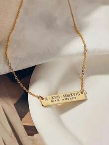 Anpassat namnhalsband; Vänskaps- och alla hjärtans dag-present; Personligt halsband i rostfritt stål; Festpresent; Mode, Höstmode, Casual, Retro, Minimalistisk; Anpassad, Personlig, Unik; Idealisk present; Flickvän, Mamma, Henne, Mor- och farföräldrar; Årsdag, Födelsedag, Vardagskläder, Bal, Mors dag, Alla hjärtans dag, Praktisk och moderiktig, Charmig klänning - Multifärgad - Visa 4