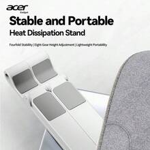 Giá đỡ laptop Acer AMS026, điều chỉnh độ cao 8 cấp, có thể gập lại, di động, thiết kế tiện dụng, tiết kiệm không gian, ổn định. - trắng - Xem 4