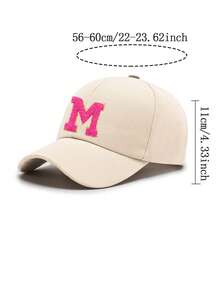 1pc Women's A-Z Letter Adjustable Baseball Cap, Casual Breathable Sun Protection Hat, Suitable For Spring/Summer Outdoor Matching And Gifts - Beige - View 11