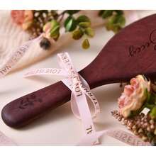 Personalized Bamboo Comb, Customized Bridesmaid Hair Comb, Bridesmaid Gift, Ideal Wedding Party Gift, Gift For Mom, Engraved Wooden Comb - Multicolor - View 6