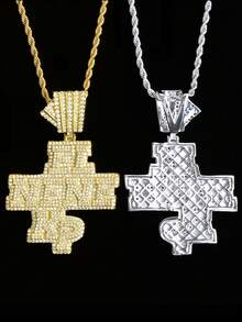 DUBSS 1 Piece Iced Out EL NENE KP Necklace Pendant For Men Real Copper 5A Cubic Zirconia Gold Plated Hip Hop Jewelry - Letter Pendant - View 9