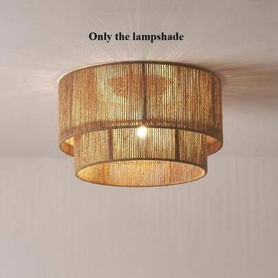 45cm Vintage Japanese Rattan Pendant Light Shade - Handwoven Makara Pendant Light Shade, Suitable For Lighting Replacement In Bars, Tea Houses, Hotel Lobbies And Zen-Style Restaurants (Shade Only)