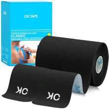 Kinesiology Tape 10 Inches Precut, 20 Strips, Cotton Elastic Athletic Tape Latex Free, 2inch X 16ft, 2 Rolls Black,39961017 - 黑色 - 查看 1