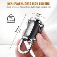 Portable Rechargeable Bright Keychain Flashlight Phone Charger, 2026 Keychain Led Flashlight, Super Bright Mini Keychain With Mobile Power & Waterproof, 7 Lighting Modes For Camping Hiking (1*A) - 黑色 - 查看 7