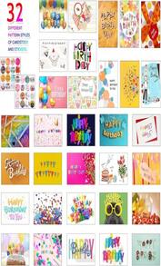 Joyberg 32 PCS Happy Birthday Cards Bulk With Envelopes, 4x6 Assorted Birthday Cards - ColorB - 查看 3