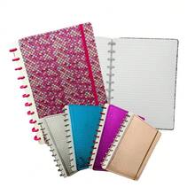 Smart Notebook A6 A5 B5 A4 Black Planner Diary Detachable Removable Discs Study Cover - 美人魚 - 粉紅色 - 查看 5