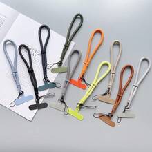 Sangle de poignet ajustable avec boucle, sangle de poignet minimaliste de couleur unie, cordon diagonal anti-perte unisexe, bracelet de poignet court et durable compatible avec Android et la plupart des smartphones, cadeau pour mère, famille, amis, enfants, anniversaire, chaîne de téléphone pour les fêtes - Multicolore - Voir 1