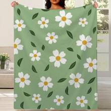 1pc Soft Cozy Flannel Blanket Suitable For Seasons - Contemporary Bedspread With Botanical Daisy &, Bedspread For Couch Or Bed, Warm Bed Covering, Fits Single/Double Beds - Multicolor - View 5