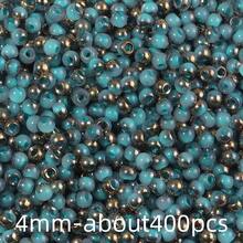 30g 4mm Glass Seed Beads For DIY Jewelry Making, Vibrant Assorted Colors Loose Spacer Beads For Bracelets, Necklaces, Earrings Crafting About 400pcs - Half Gold Plating - View 10