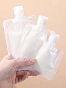 1/5/10pcs Travel Refillable Bags, Cosmetic Lotion Bottle Sample Bags, Portable Transparent Facial Cleanser Refill Bottles, Shampoo Liquid Refillable, Lotion Refill Bags, Reusable Flat Travel Bottles Set 1.01oz/1.69oz/3.38oz, Travel Essentials - Multicolor - View 3