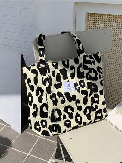 Tela con estampado de vaca rosa lindo, elemento de cereza de pana, nuevo bolso de hombro de invierno cálido de elemento de invierno