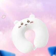 Miniso Chiikawa Cute White Bear U-Shaped Pillow Slow Rebound Memory Foam Neck Pillow Comfortable Cushion For Travel Office Nap(1 PC) - White - View 1