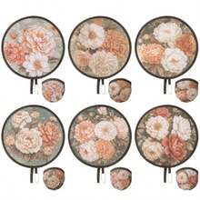 Trillionn 6 Pack Foldable Hand Fans For Women Compact Portable Pocket-Sized Handheld Cooling Fan Lightweight Girls Handheld Fan For Travel Weddings Outdoor Events Red - Đỏ - Xem 7