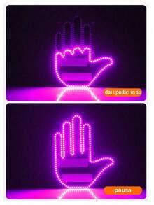 1pc Funny LED Car Finger Light, Gesture Light, Suitable For Automobiles, New Model LED Car Rear Window Indicator Light With Remote Control, Suitable For Road Rage, LED Car Accessories, 4 Modes, Battery Powered - Multicolor - View 5