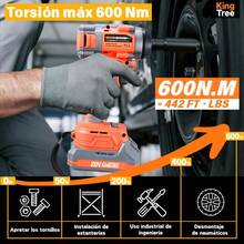 Llave De Impacto Inalámbrica Eléctrica Pistola Taladro Impacto Destornillador Con 2 Baterías Recargable - Naranja - Ver 7