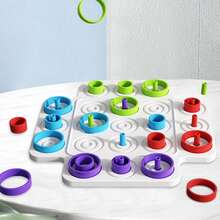 新款井字棋叠叠乐游戏，多人互动桌面挑战游戏玩具 - 彩色 - 查看 2