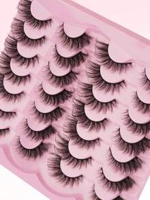 14 Pairs D-Curl Soft Fluffy Full Strip Lashes, Reusable & Beginner-Friendly, Easy-To-Apply For Daily & Glam Eye Looks, High-Quality Eyelash Set, Valentine's Day Gift, Cute Small Gift For Women, Travel Essential Easy To Carry
