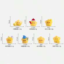 5个/15个/30个迷你树脂天使和黄色星星摆件，适用于水景装饰、花园配件创意树脂工艺品、园艺装饰DIY摆件、3D黄色星星微景观模型 - 彩色 - 查看 11