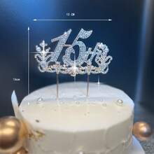 1 件合金水钻蛋糕装饰插牌，“Cheers To 15”生日蛋糕装饰，15 岁生日派对蛋糕中心摆件，情人节配件 - 彩色 - 查看 41