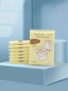 20/30/50/70/100/200 片装可冲水马桶座套，100% 纯棉，适合成人如厕训练，旅行配件，适用于公共卫生间、飞机、露营等场合。