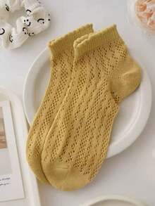 3双透气波浪边袜 - 透气吸湿排汗，高弹力，舒适必备，运动爱好者必备，适合日常穿着，趣味礼物，生日礼物，男女皆宜 - 彩色 - 查看 7