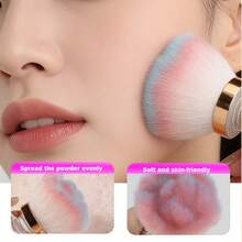 1pc Rhinestone Decorated Multi-Function Makeup Brush, High-End Rose Shaped Powder Blush Brush With Crystal Decor, Portable Travel Friendly, Can Also Be Used As Nail Art Dust Brush - Multicolor - View 3