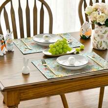 1/2/4/6/8/300 Pcs Luxury Placemat Set, Featuring Modern Minimalist Easter Bunny Pattern Design. Size: 12*18 Inches/30*45 Cm, Multiple Patterns Available, Suitable For Easter Dining And Home Decor. - Multicolor - View 7