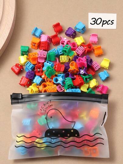 30 st nya färgglada mini-små hårspännen, söta och eleganta hårspännen i prinsessstil, lämpliga för dagligt bruk, lugg, flätor, höst/vinter (slumpmässig färg)