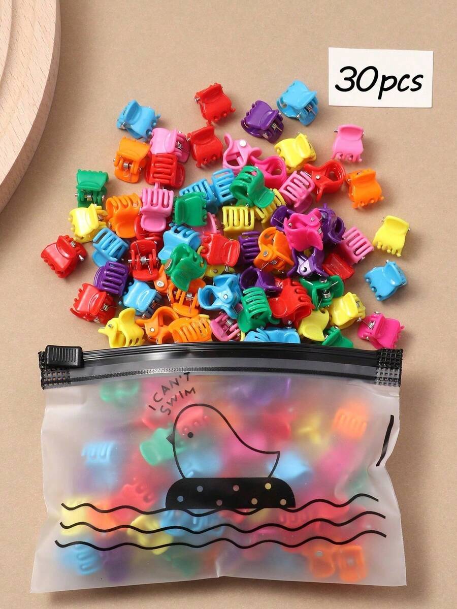 30pcs New Colorful Mini Small Clips, Cute & Elegant Princess Style Hair Clips, Suitable For Daily Use, Bangs, Braids, Autumn/Winter (Random Color)