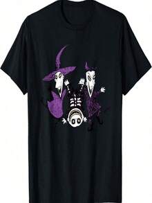Halloween Nightmare Before Christmas Trick Or Treat T-Shirt - Black28 - 查看 4