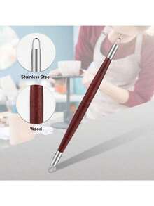 DIY Pottery Clay Tools Wooden Handle Pottery Carving Tool 6pcs/Set For Pottery Sculpture Ceramic Clay Trimming Cutting Kit Craftsman Tool - Multicolor - View 3