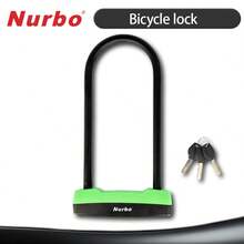 NURBO 1pc Heavy Duty Bicycle U-Lock, Stainless Steel Motorcycle Lock With 3 Keys, Green - Green - View 11