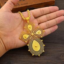 1 pieza Collar con colgante de cruz minimalista clásica hueca, longitud de cadena de 80 cm, colgante con elemento de cruz, collar de uso diario para mujeres, adecuado para árabe, reunión diaria, fiesta de cumpleaños, regalo de joyería de festival - Amarillo Oro - Ver 9