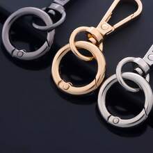 2pcs Swivel Clasps, Metal Lobster Claw Clasps With Keyring, For Keychain, DIY Crafts - Gunmetal - View 7