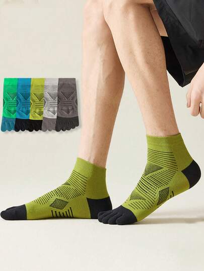 男士短袜 男士五趾袜 防臭分趾袜 男士条纹运动短袜 男士透气五趾袜