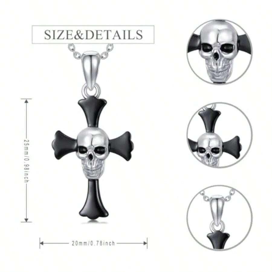 Collar cruz plata regalo amantes góticos halloween caja regalo joyería misteriosa - como en la foto - Ver 1