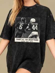 Camiseta de fútbol vintage, camiseta con estilo retro de la N.F.L., regalo para aficionados - Negro - Ver 1