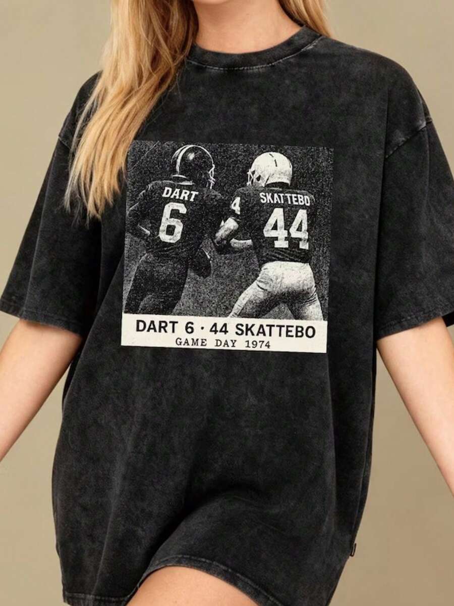 Camiseta de fútbol vintage, camiseta con estilo retro de la N.F.L., regalo para aficionados - Negro - Ver 1