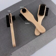 1pc Shoe Brush, Beechwood Handle, Horsehair Bristles, Leather Shoe Polishing Brush - Multicolor - View 4