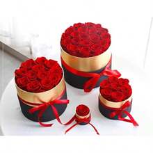 Preserved Flowers In  Box 7Pcs Eternal Roses Fresh Forever Roses Birthday Gifts For Women Wife Her Mother's Day Valentine's Day Red - 7件 - 查看 5