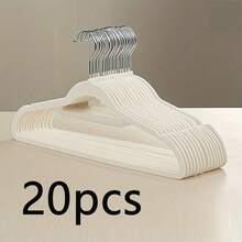 10/20个装植绒防滑衣架，加厚型外套衣架，优质纤薄节省空间西装衣架，适用于衣柜收纳