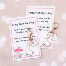 2/5/10个可爱羊驼爱心钥匙扣装饰配件，时尚男女通用情人节口袋礼物套装，附赠励志贺卡 - 非常适合送给家人、朋友、爱人以及任何需要支持和鼓励的人。友情礼物、情人节礼物、鼓舞人心的纪念礼物。 - 彩色 - 查看 6