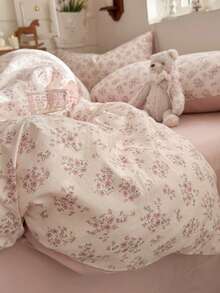 Bộ ga trải giường 3 món bằng polyester in họa tiết hoa tối giản, phù hợp cho phòng ngủ tập thể nam/nữ, có khóa kéo, dùng được cả bốn mùa, mềm mại và thoáng khí, phù hợp với giường ký túc xá, giường đơn, giường đôi, giường cỡ lớn, có thể giặt máy (1 vỏ chăn, 2 vỏ gối, không kèm ruột chăn) - Nhiều màu - Xem 9